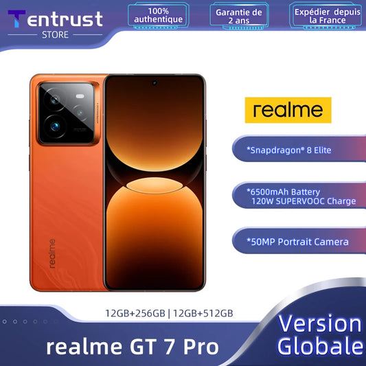 Global Version realme GT 7 Pro 5G Smartphone Snapdragon 8 Elite AI Ultra-clear Snap Camera RealWorld Eco² Display 6500mAh NFC