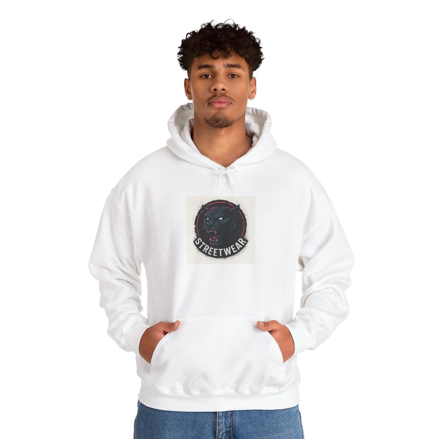 Streetwear Black Panther Logo Hoodie | Urban Graphic Pullover
