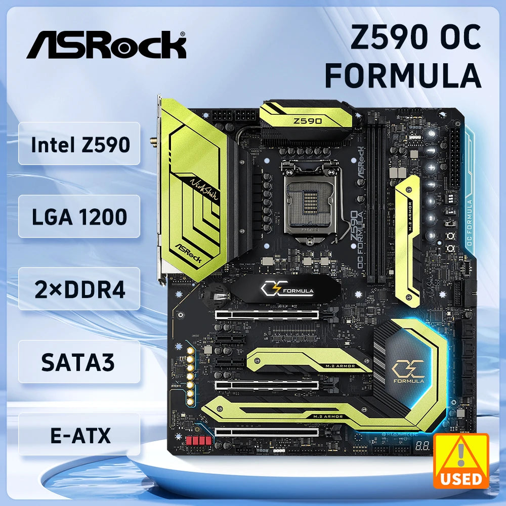 ASROCK  Z590 OC Formula Motherboard LGA 1200 Intel Z590 DDR4 PCIe 4.0 Ultra M.2 Wi-Fi 6E EATX support i5-11500 i5-10500 cpu