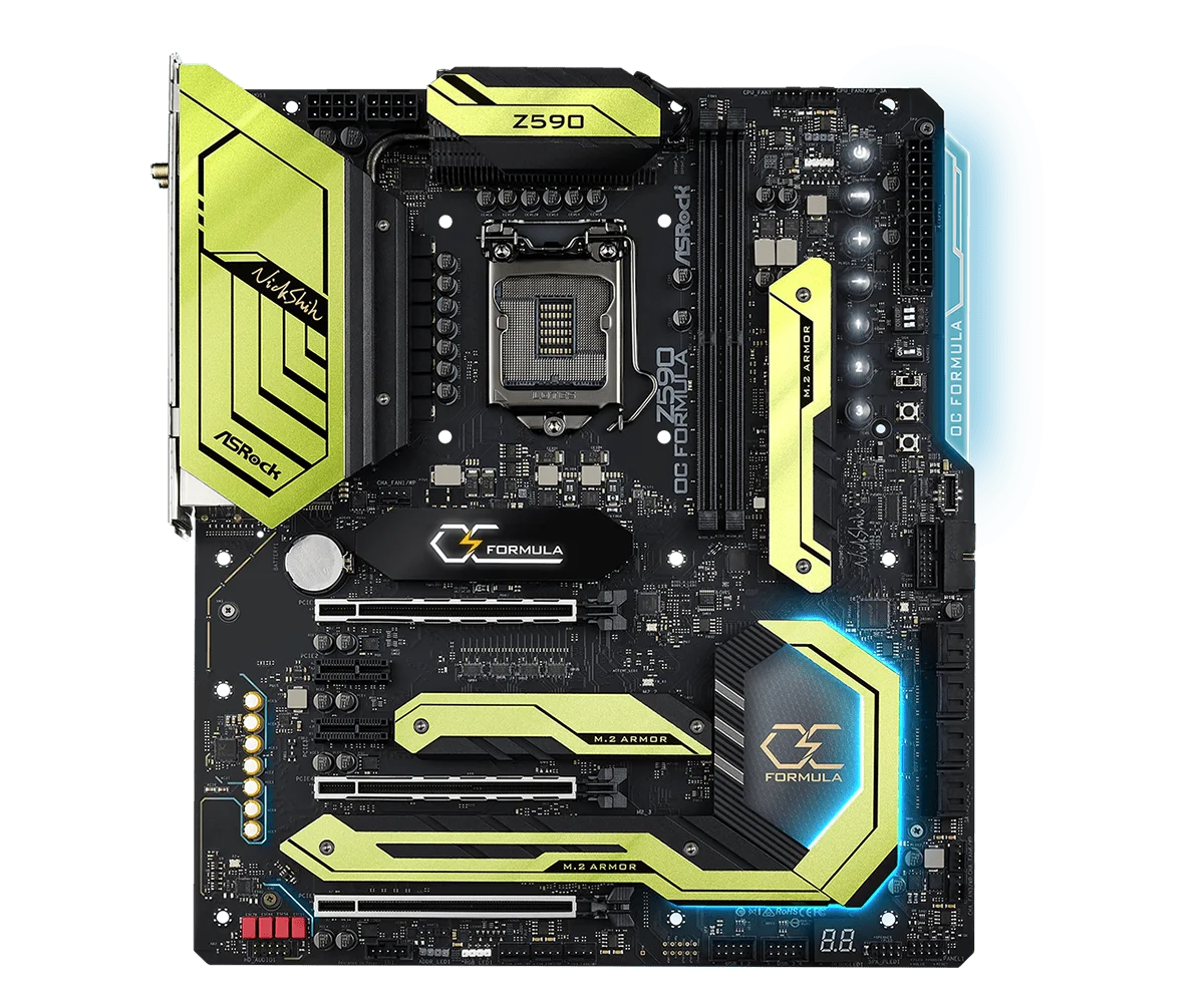 ASROCK  Z590 OC Formula Motherboard LGA 1200 Intel Z590 DDR4 PCIe 4.0 Ultra M.2 Wi-Fi 6E EATX support i5-11500 i5-10500 cpu
