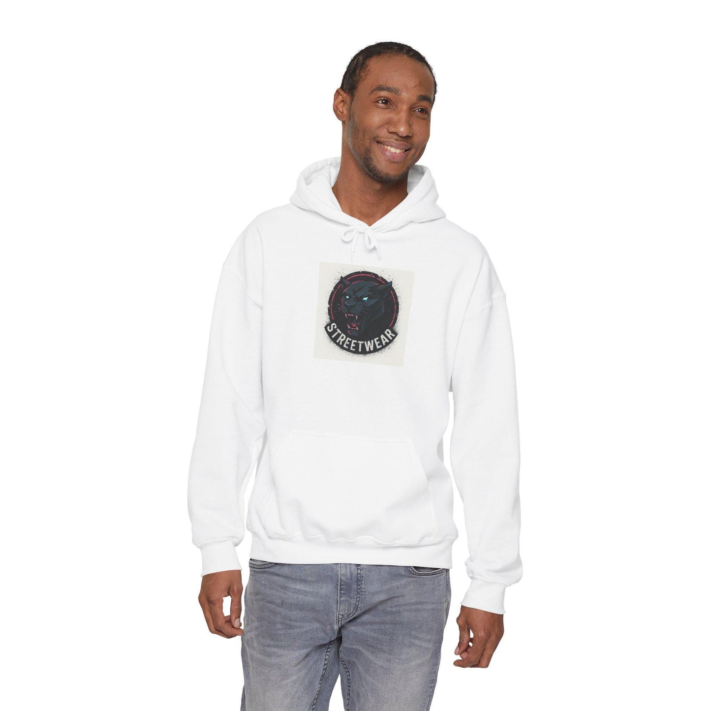Streetwear Black Panther Logo Hoodie | Urban Graphic Pullover