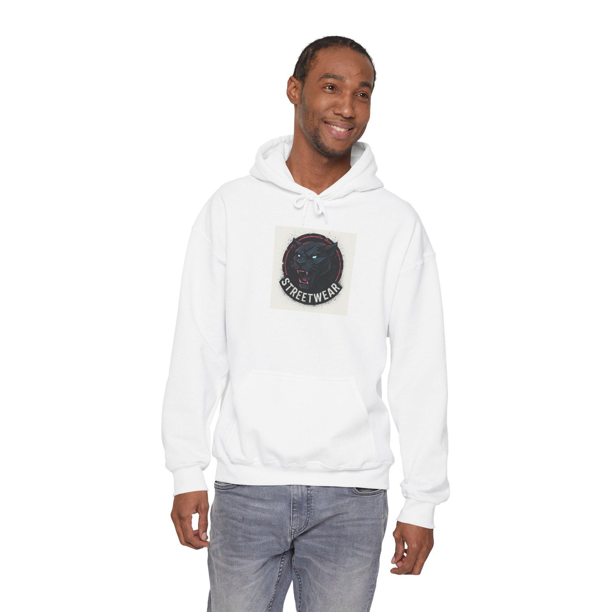 Streetwear Black Panther Logo Hoodie | Urban Graphic Pullover